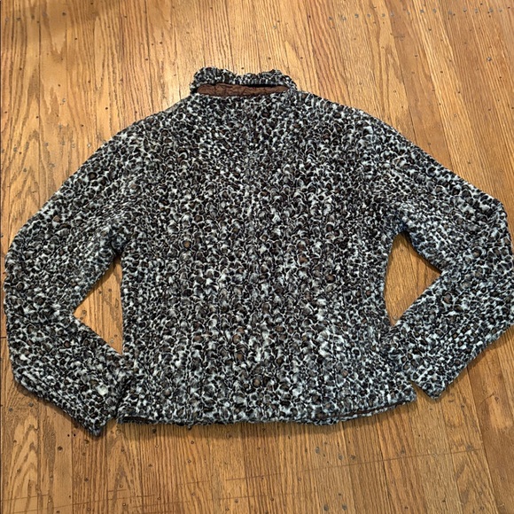 UbU Reversible Leopard Print Faux Fur And Solid Brown Jacket Zip Front Pockets M - Picture 3 of 11